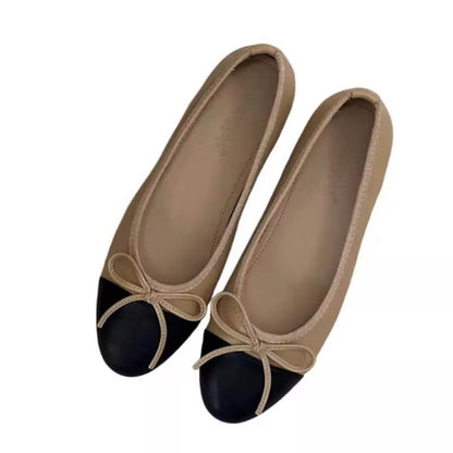 Ballerines à Bout Carré avec Nœud  Plateforme Cachée