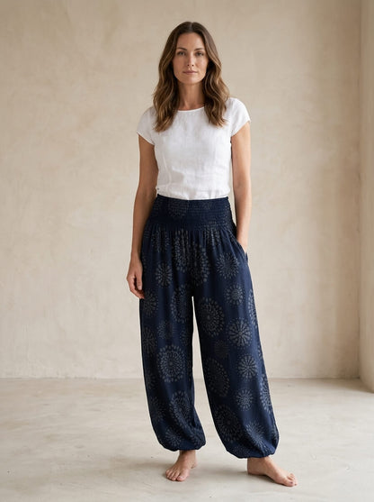 Pantalon Large Taille Haute Femme  Effet Jambes Longues Silhouette Élancée