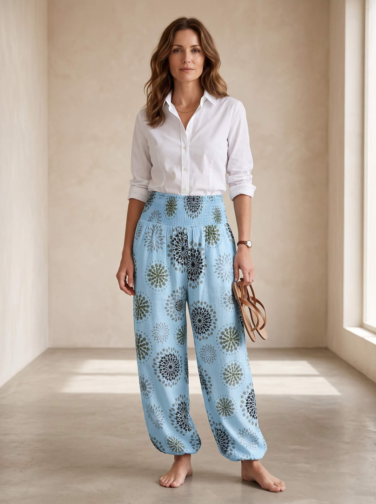 Pantalon Large Taille Haute Femme  Effet Jambes Longues Silhouette Élancée