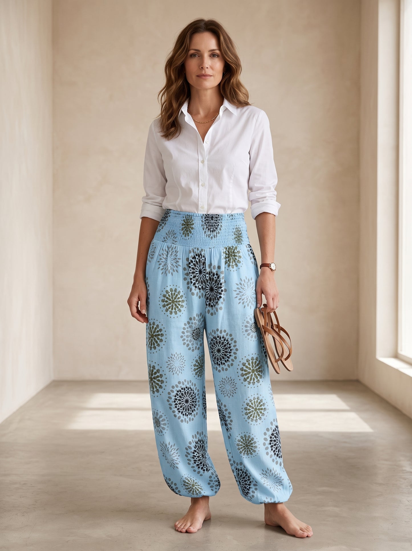 Pantalon Large Taille Haute Femme – Effet Jambes Longues & Silhouette Élancée