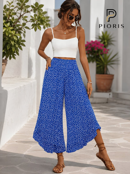 Pantalon Large Femme Taille Haute  Élégant, Fluide et Confortable