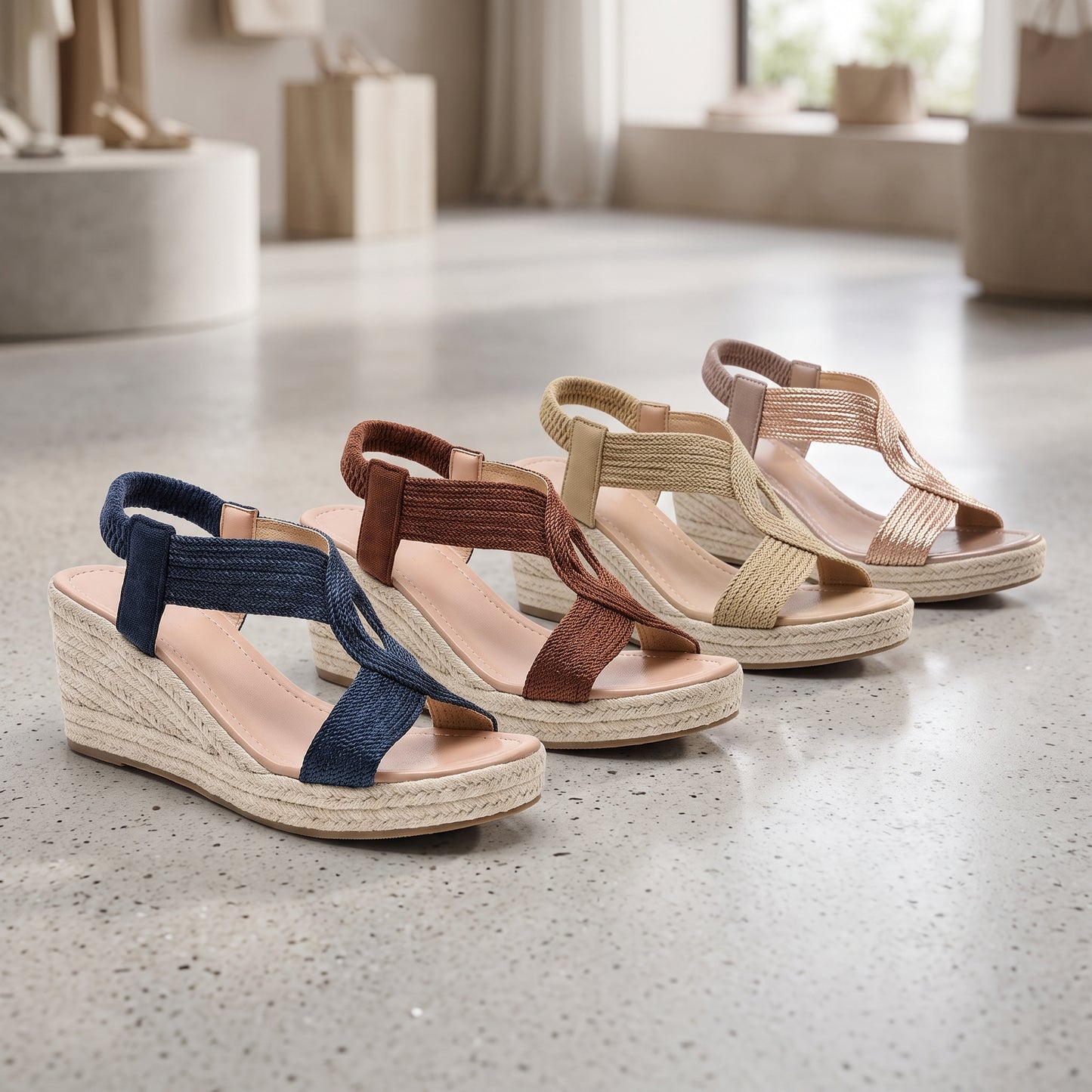Sandales compensées élégantes et confortables