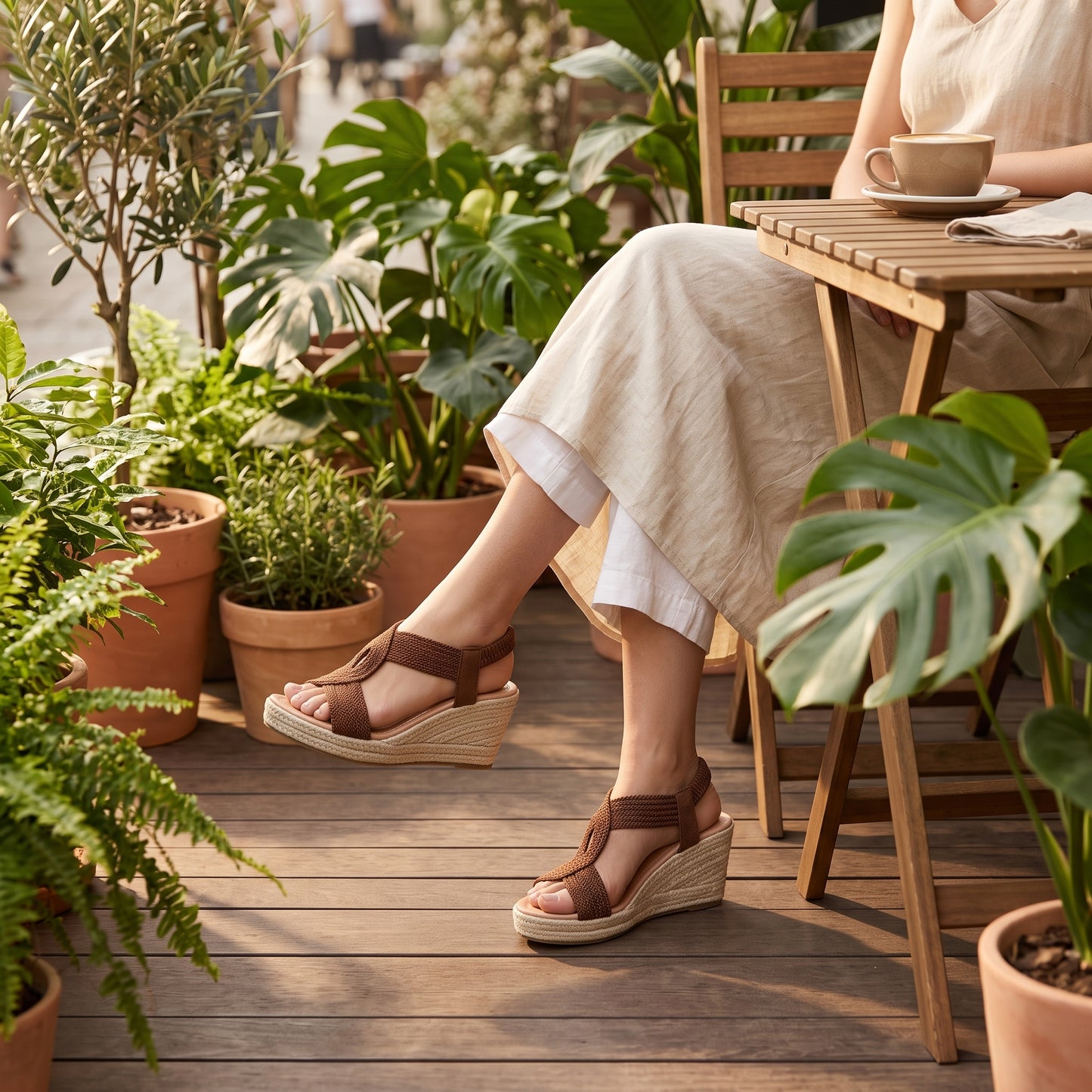 Sandales compensées élégantes et confortables